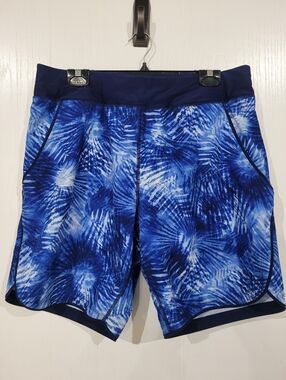 Lands' End Blue Tie-Dye 9" Inseam Board Swim Shorts Size 14 NWOT